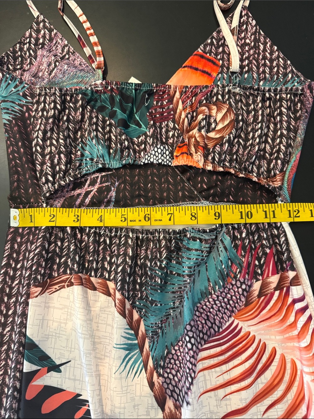 CBR SPAGHETTI STRAP Peacock Tropical Print Maxi Dress NWT SIZE LG - Picture 8 of 10